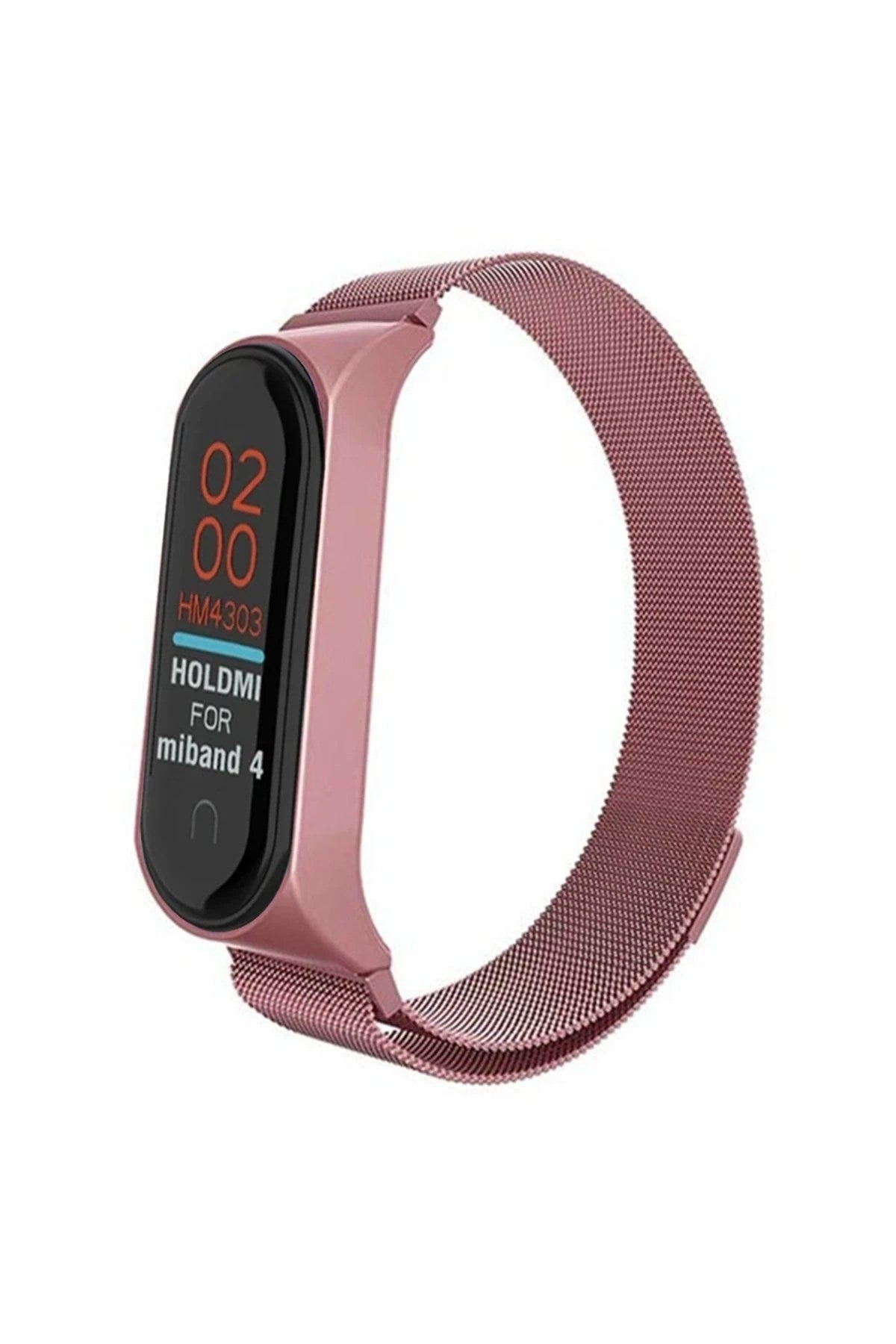 Mey İthalat® Mi Band 4 Metal Mıknatıslı Kordon - Rose