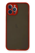 Mey İthalat® iPhone 12 Pro Max Kılıf Montreal Silikon Kapak - Kırmızı