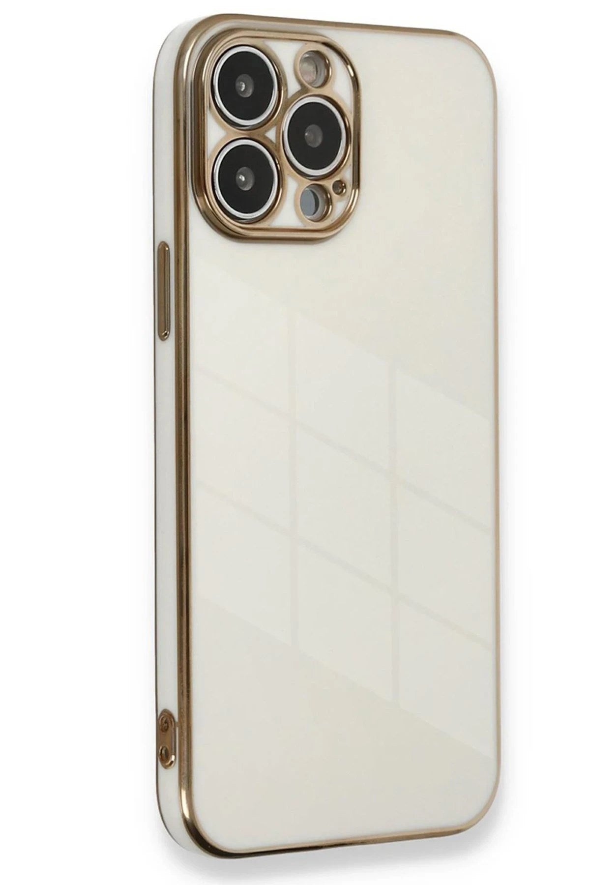 Mey İthalat® iPhone 15 Pro Kılıf Volet Silikon - Beyaz