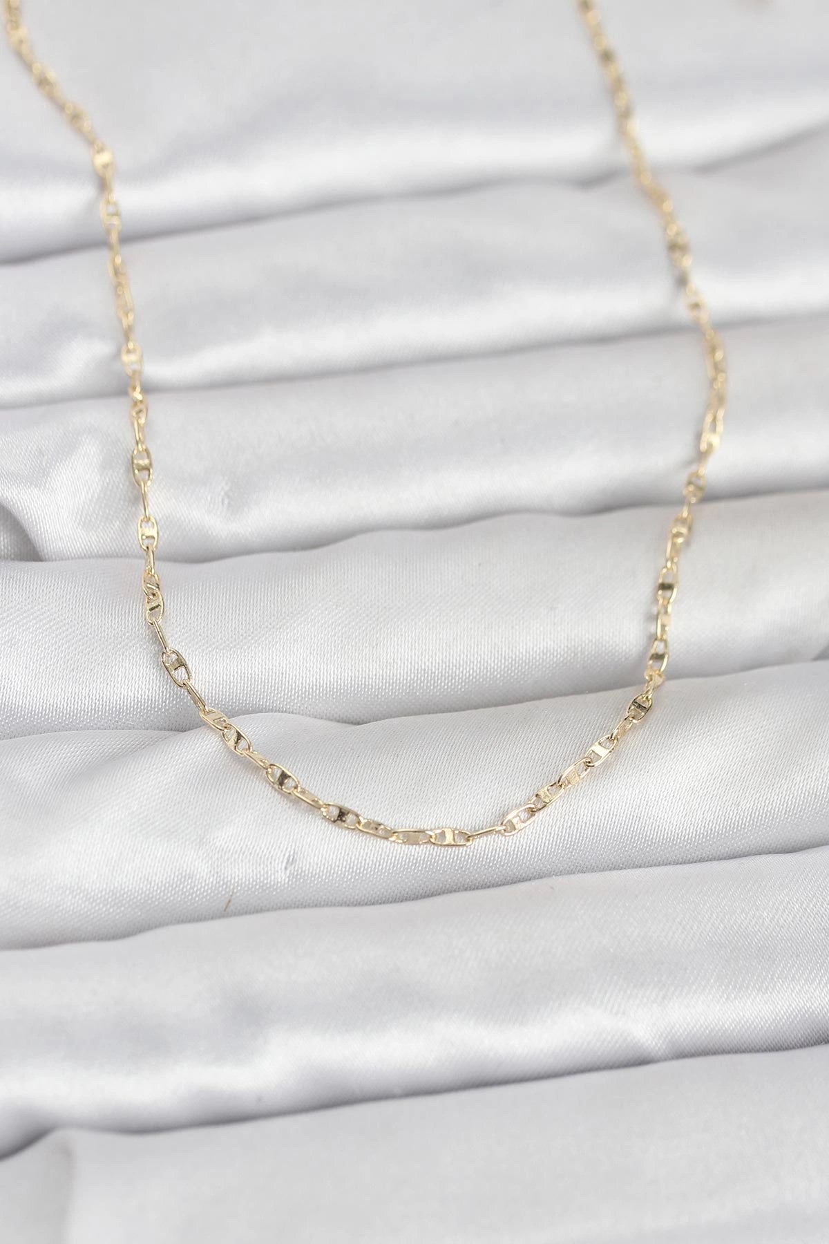 Mey İthalat® CM 14K Gold Renk Gemici Zincir Model 60 cm Kadın Kolye