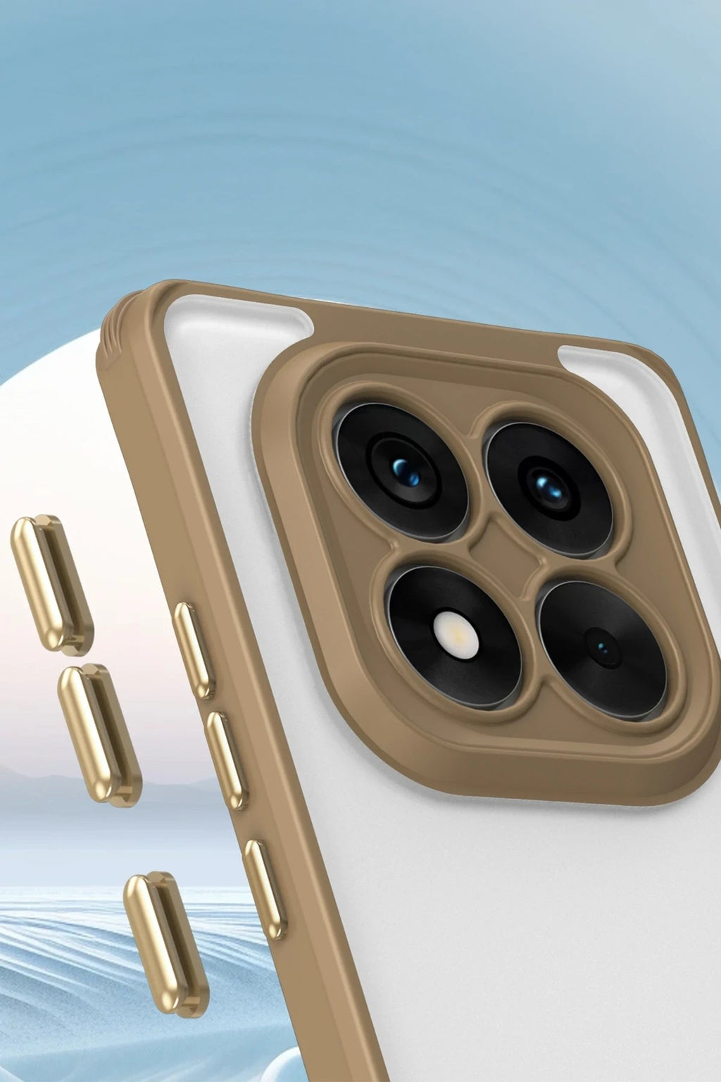 Mey İthalat® Redmi Note 14 Pro 5G Kılıf Penta Silikon Kılıf - Çöl Titanyum