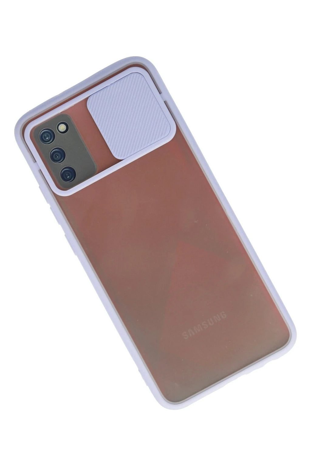 Mey İthalat® Samsung Galaxy A03S Kılıf Palm Buzlu Kamera Sürgülü Silikon - Lila