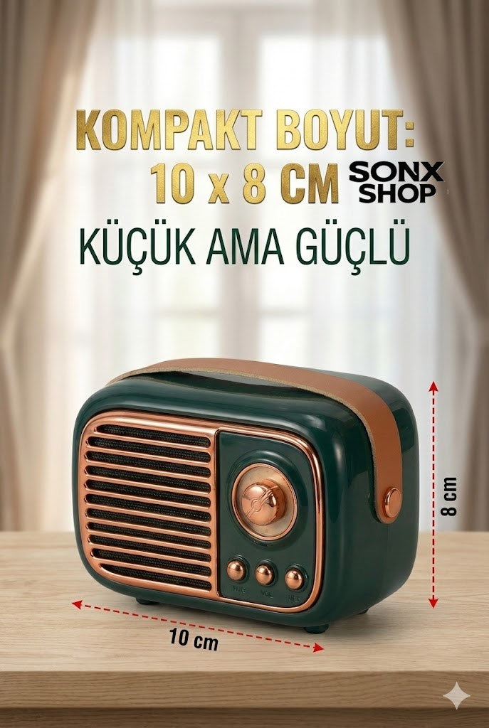 SONX Nostaljik Retro Bluetooth - FM Radyo, USB ve Bluetooth Kablosuz Hoparlör