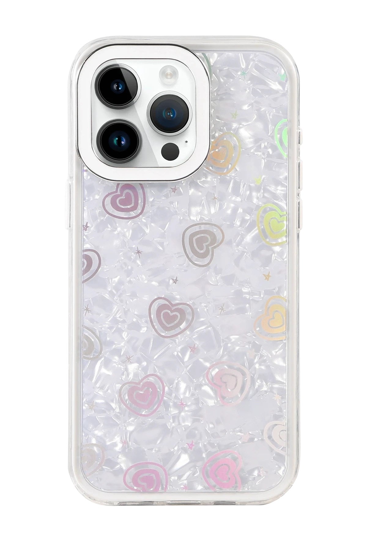 Mey İthalat® iPhone 15 Pro Lumi Desenli Kapak - Beyaz