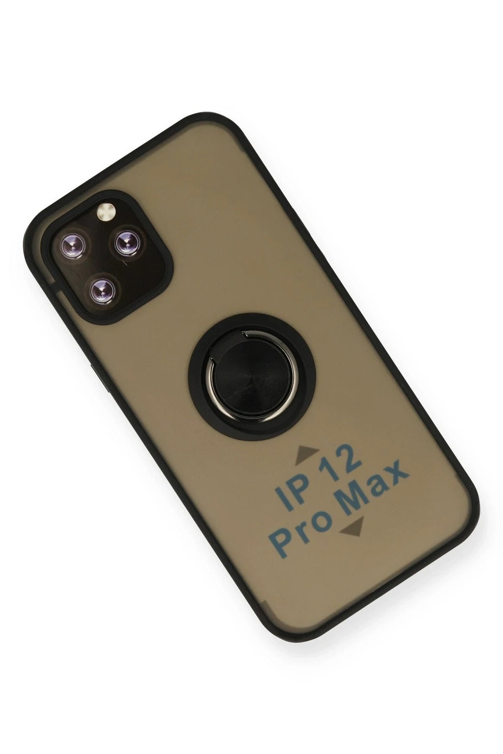 Mey İthalat® iPhone 12 Pro Max Kılıf Montreal Yüzüklü Silikon Kapak - Siyah