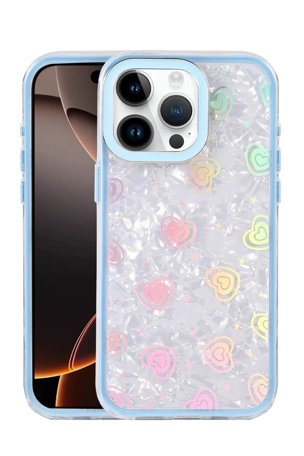 Mey İthalat® iPhone 14 Pro Max Lumi Desenli Kapak - Mavi