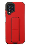 Mey İthalat® Samsung Galaxy A22 Kılıf Mega Standlı Silikon - Kırmızı