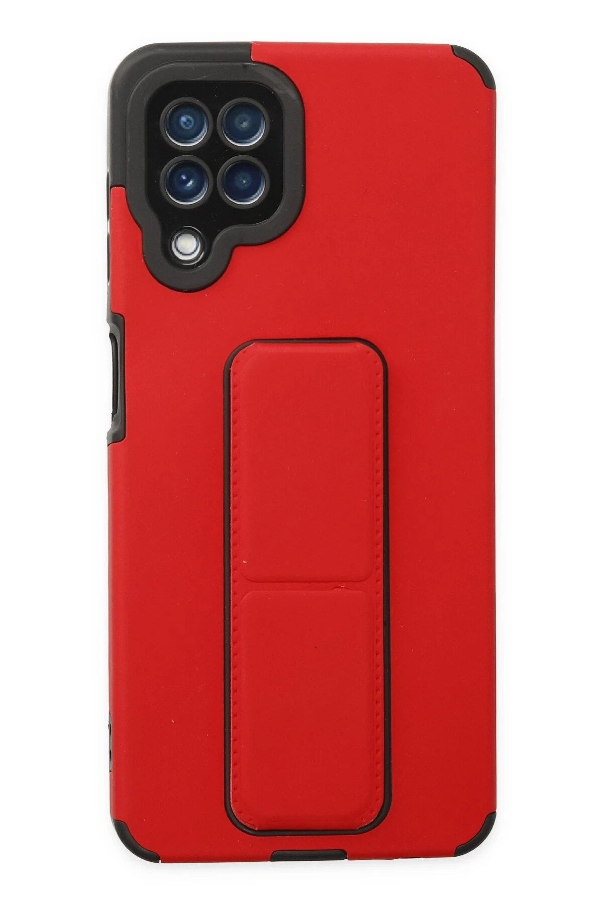 Mey İthalat® Samsung Galaxy A22 Kılıf Mega Standlı Silikon - Kırmızı