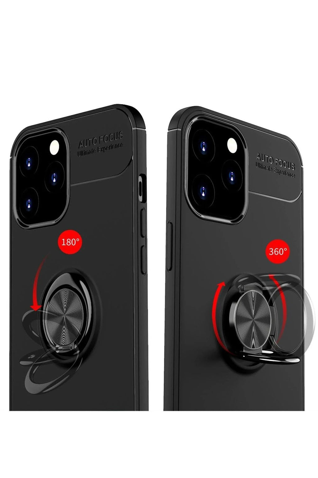 Mey İthalat® iPhone 12 Pro Max Kılıf Range Yüzüklü Silikon - Kırmızı