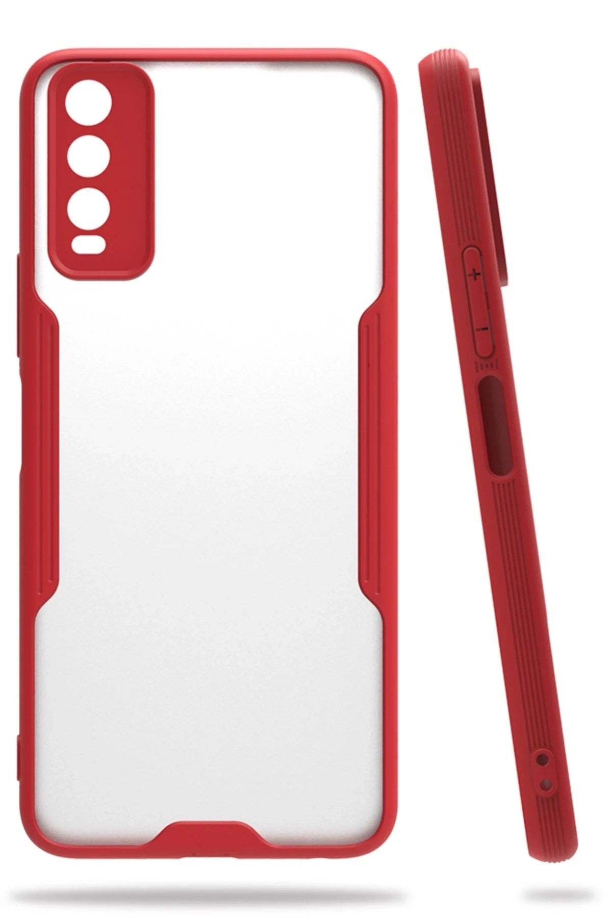 Mey İthalat® Vivo Y11S Kılıf Platin Silikon - Kırmızı