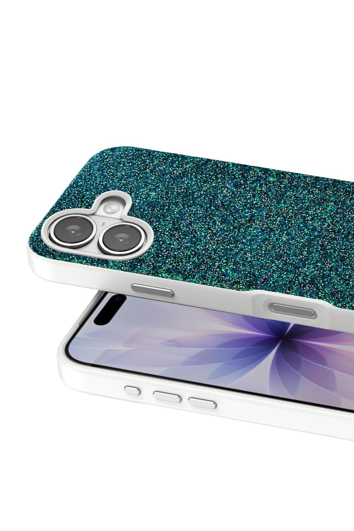 Mey İthalat® iPhone 17 Bright Simli Kapak - Koyu Yeşil