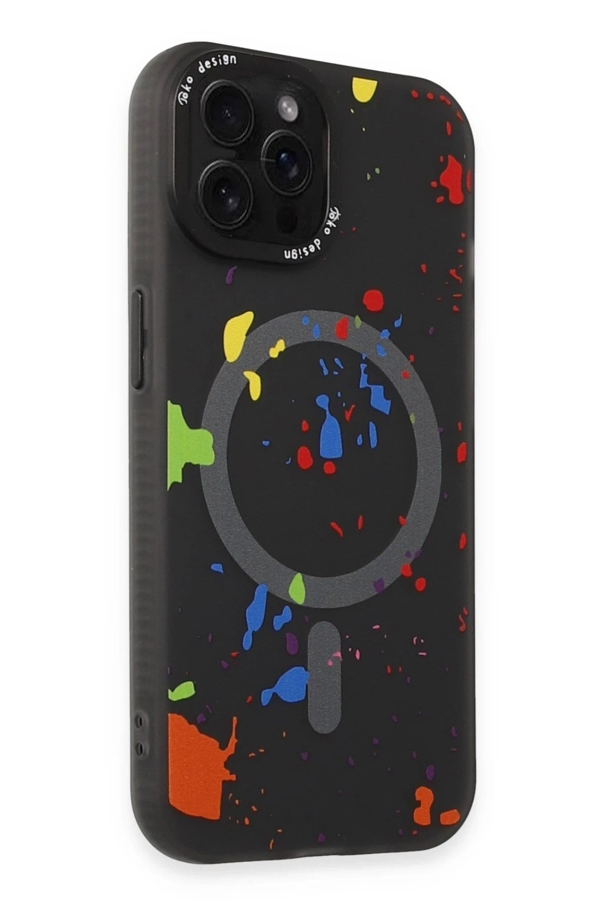 Mey İthalat® iPhone 14 Pro Colorful Magsafe Kapak - Siyah