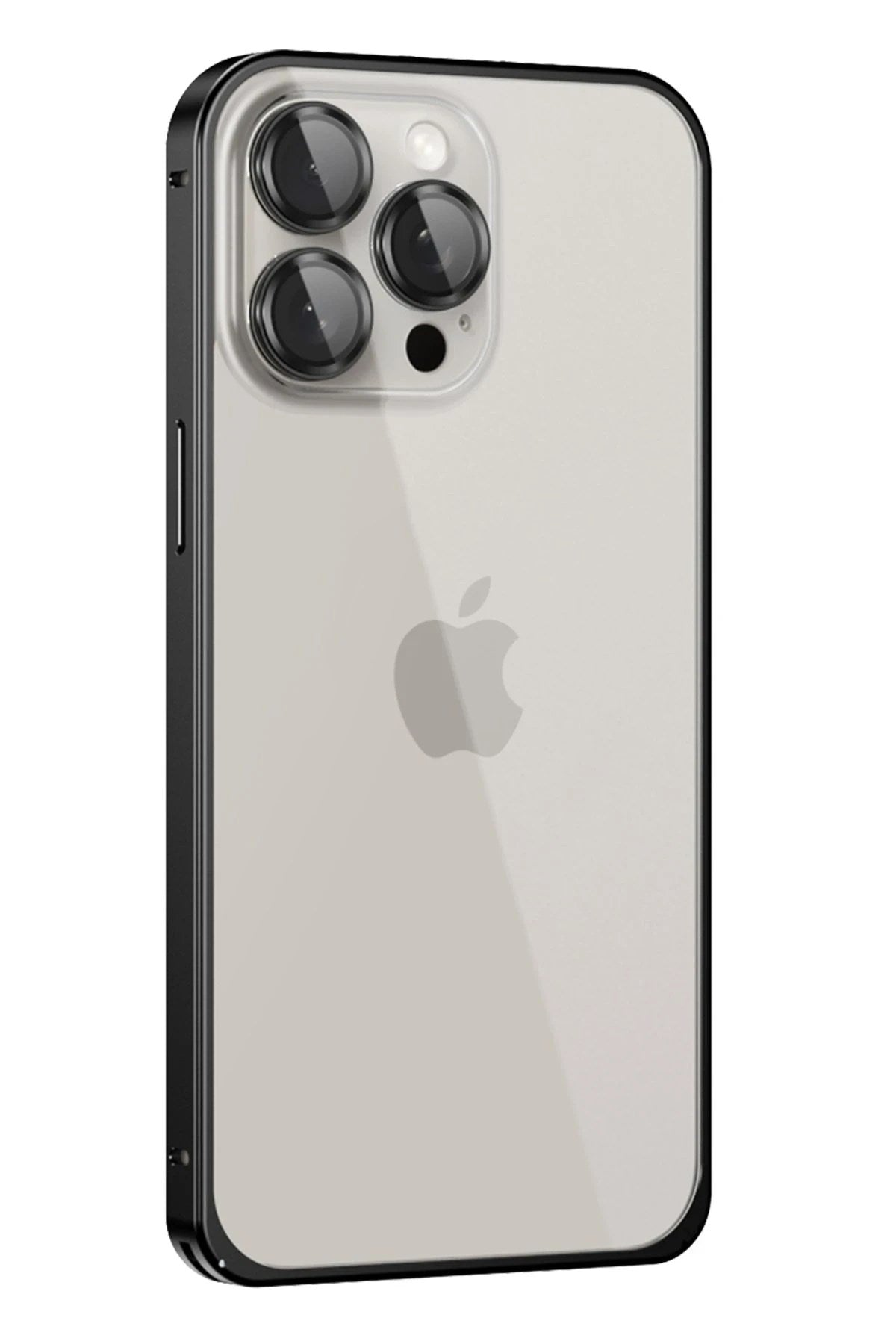 Mey İthalat® iPhone 15 Pro Metal Bumper Mat Kapak - Siyah