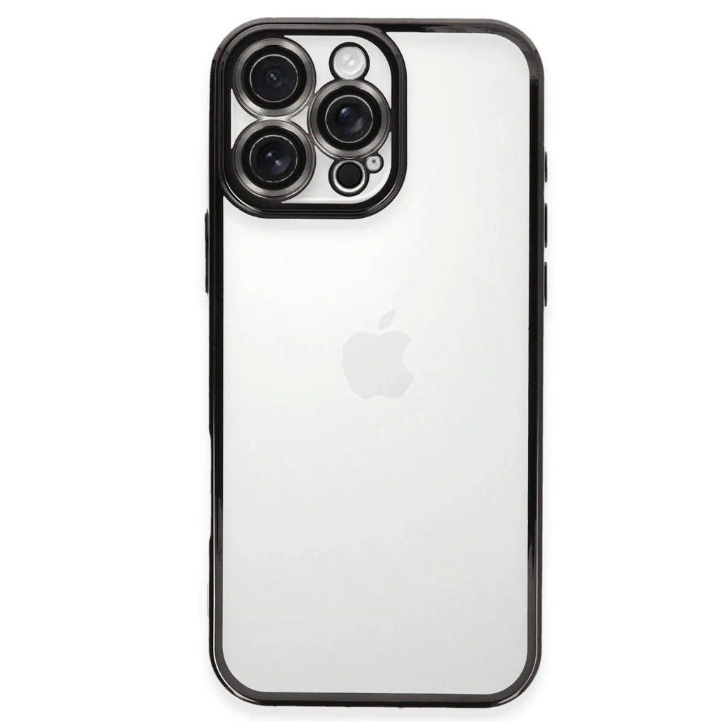 Mey İthalat® iPhone 16 Pro Max Kılıf Lensli Silikon - Siyah