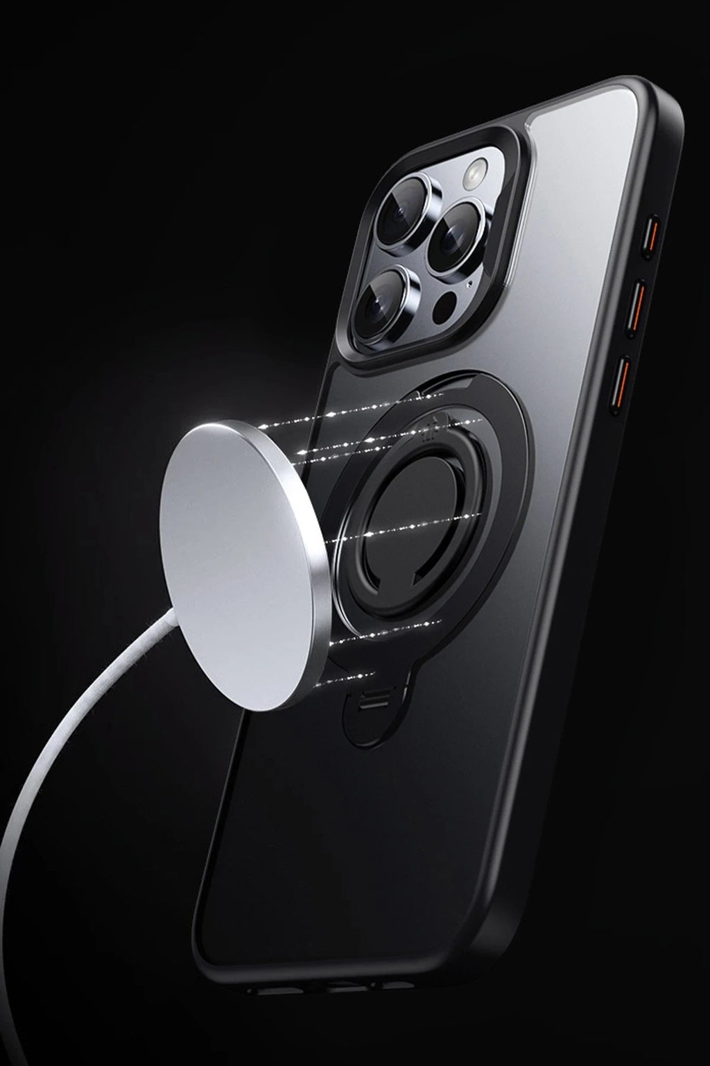 Mey İthalat® iPhone 16 Avatar 360 Dönen Magsafe Kapak - Siyah