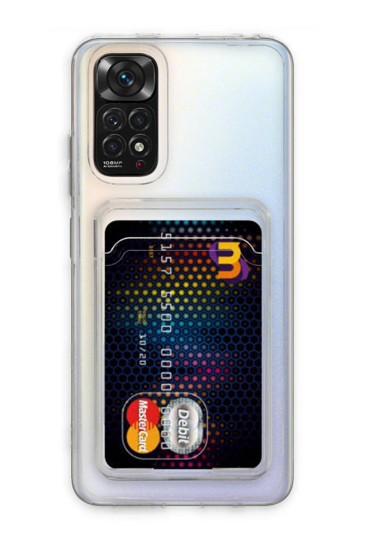 Mey İthalat® Redmi Note 11 Kılıf Kart Şeffaf Silikon - Şeffaf