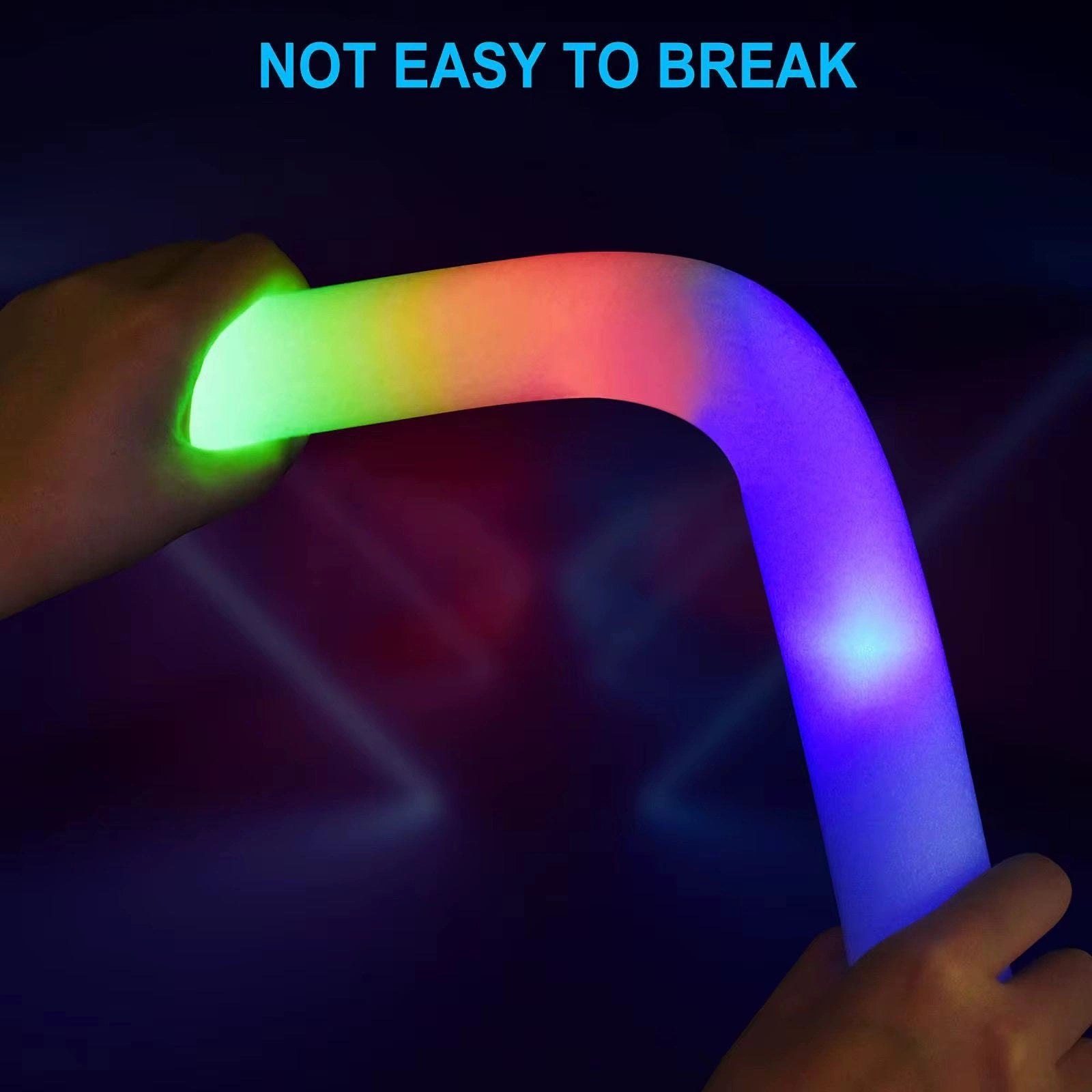 Mey İthalat® Led Işıklı ( 6 Adet ) 3 Modlu Kauçuk Işıklı Sünger Parti Çubuk Sopa - 46 cm