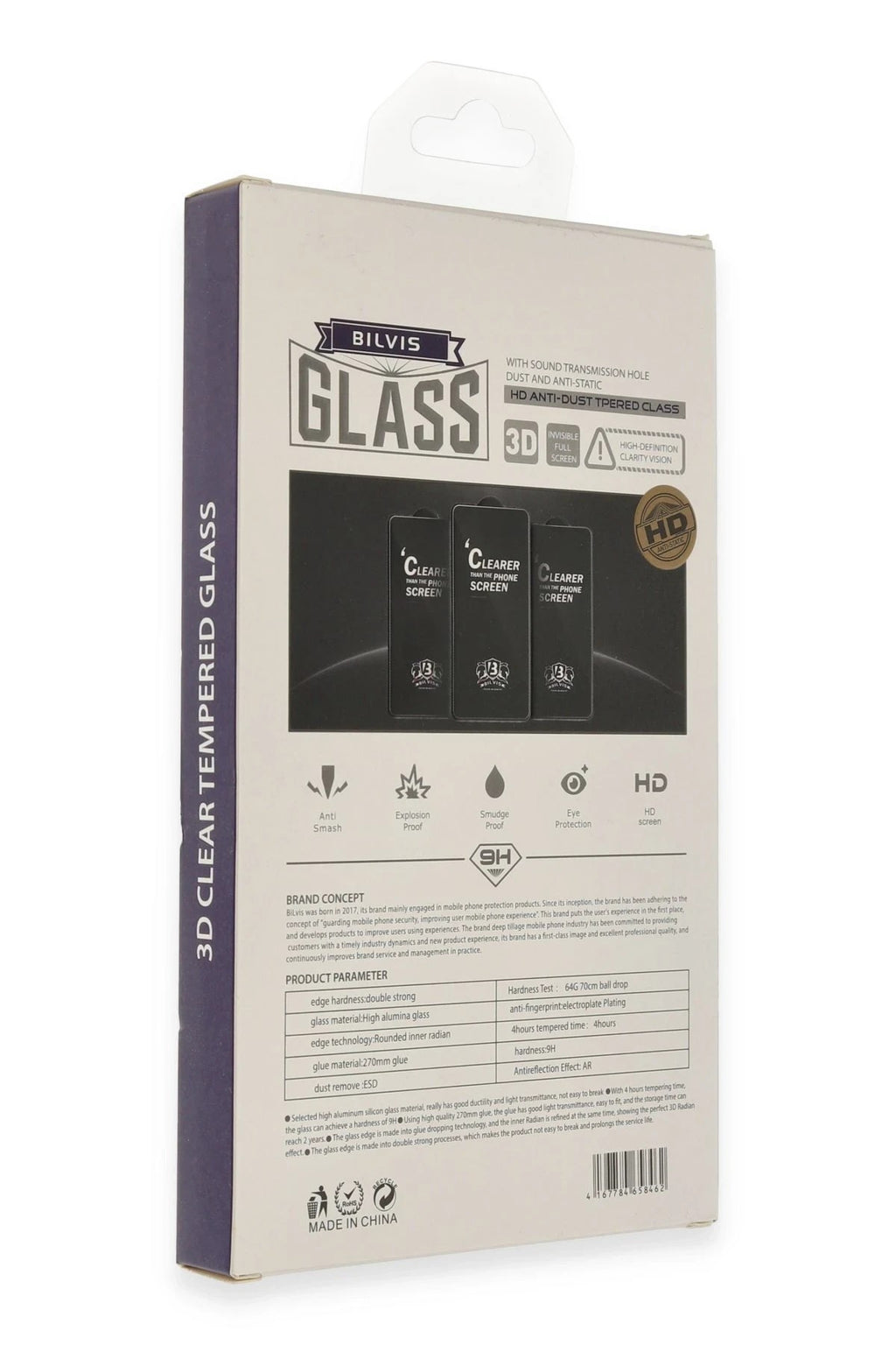 Mey İthalat® iPhone 15 Pro Bilvis 3D Cam Ekran Koruyucu
