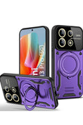 Mey İthalat® Redmi Note 13 Pro 4G Kılıf Joy Lens Standlı Kapak - Mor