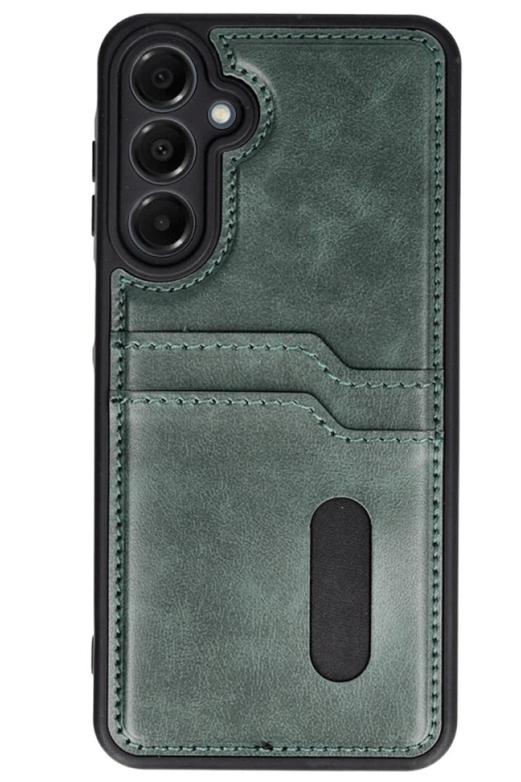Mey İthalat® Samsung Galaxy A56 Kılıf Sara Kartvizitli Deri Kılıf - Koyu Yeşil
