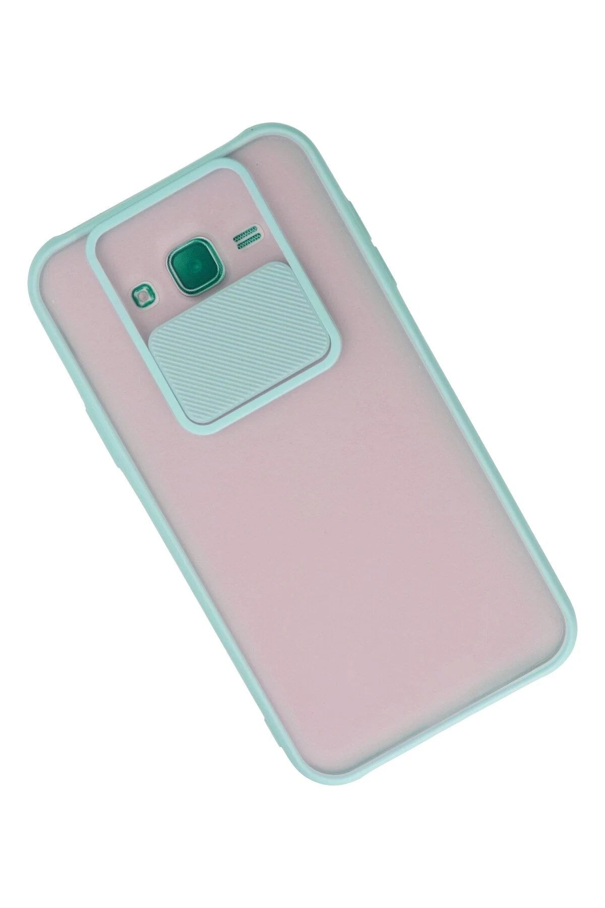Mey İthalat® Samsung Galaxy J7 Kılıf Palm Buzlu Kamera Sürgülü Silikon - Turkuaz