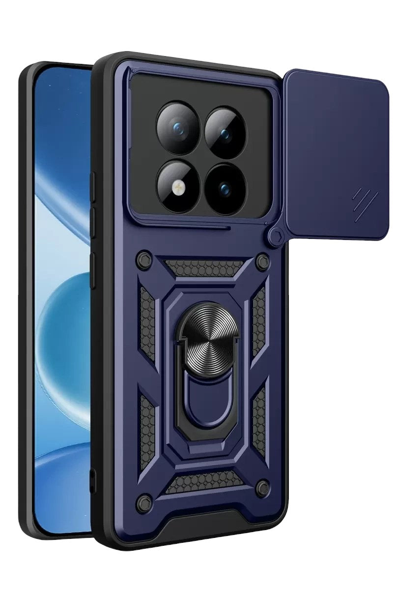 Mey İthalat® Redmi Note 15 Pro 5G Pars Lens Yüzüklü Silikon - Lacivert