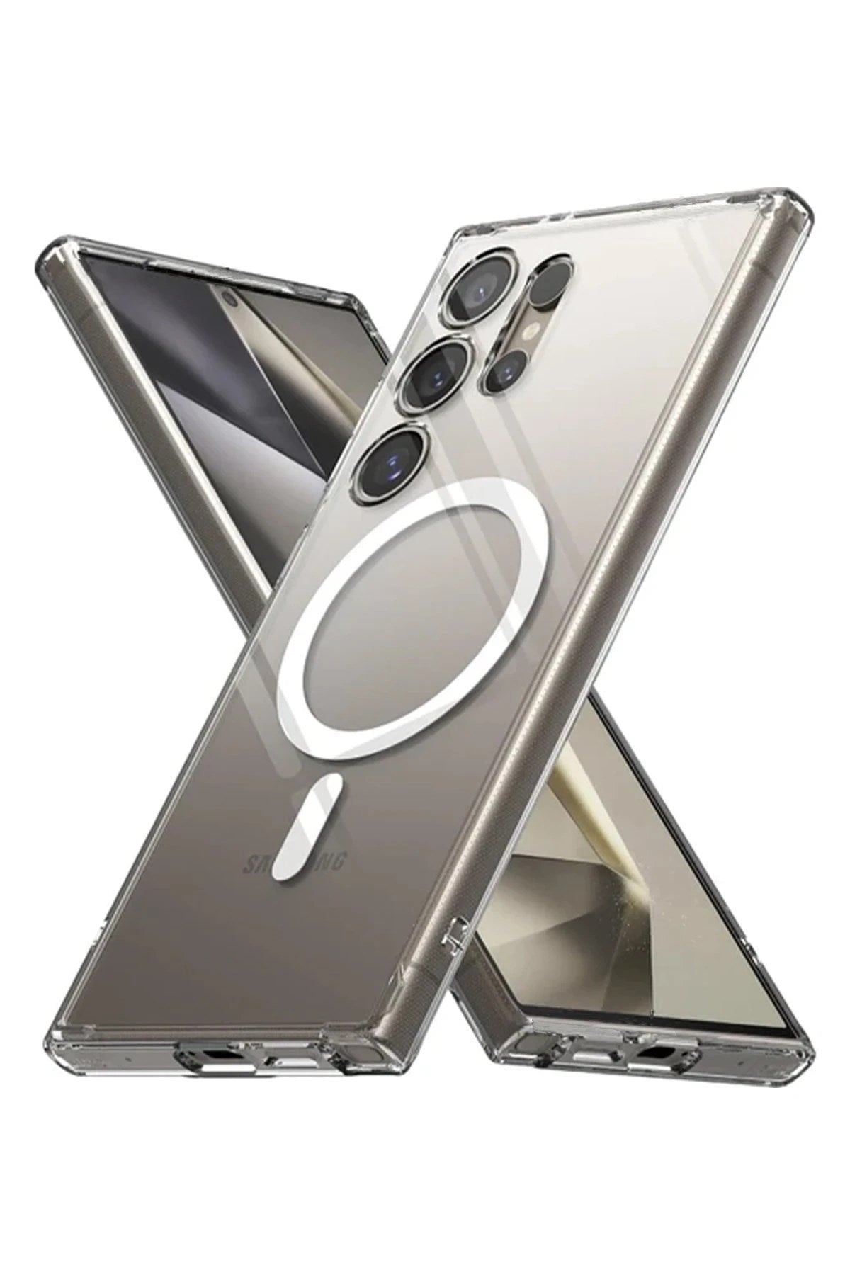 Mey İthalat® Samsung Galaxy S24 Ultra Kılıf Magneticsafe Şeffaf Silikon - Şeffaf