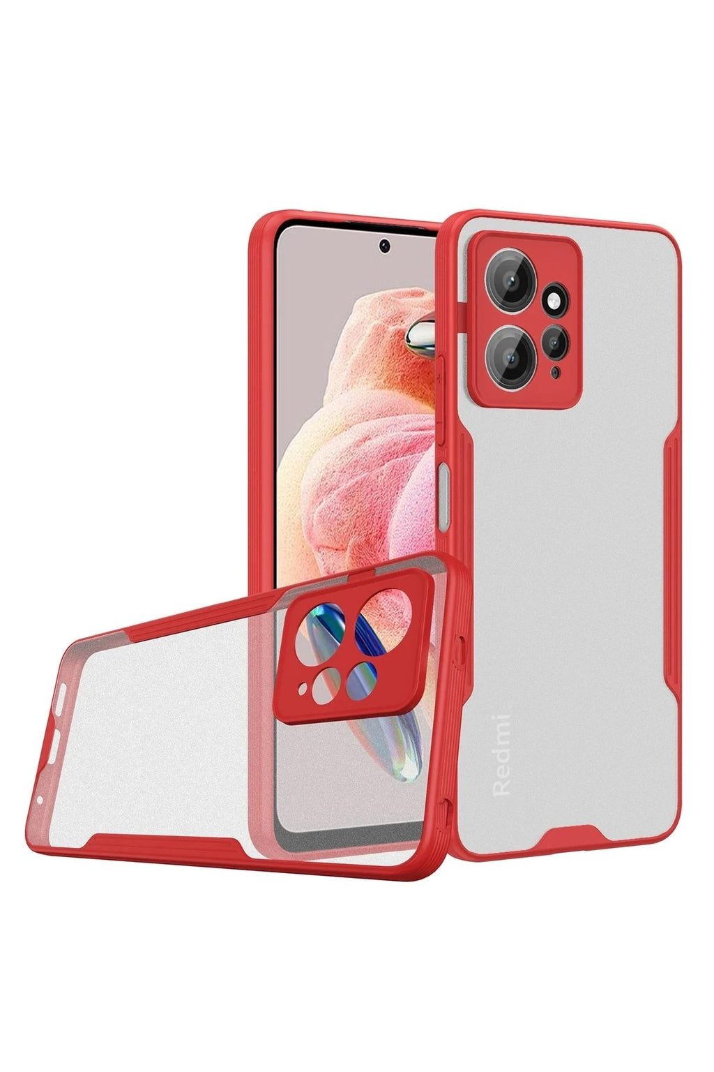Mey İthalat® Redmi Note 12 4G Kılıf Platin Silikon - Kırmızı