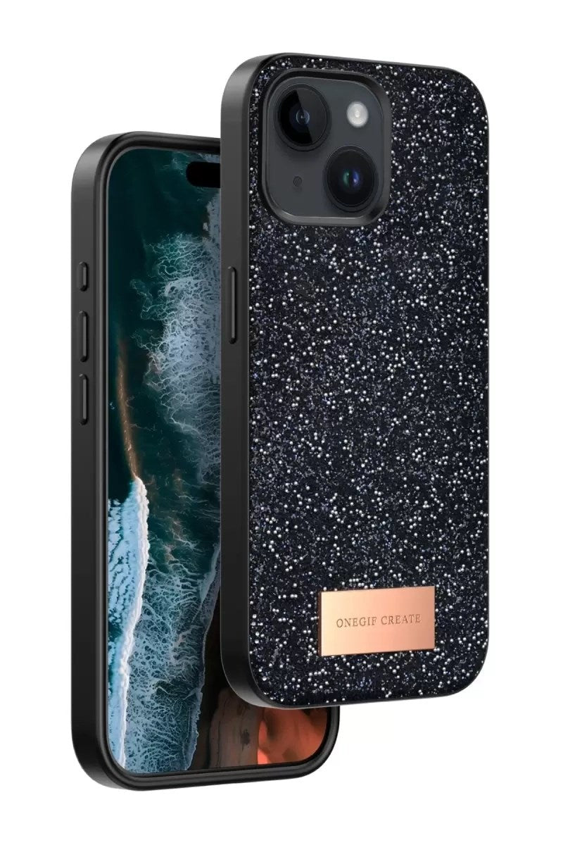 Mey İthalat® iPhone 14 Bright Simli Kapak - Siyah