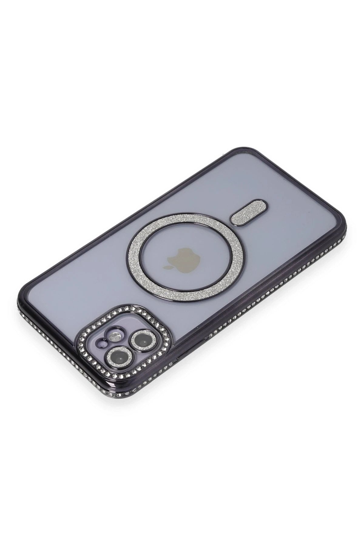 Mey İthalat® iPhone 11 Kılıf Joke Simli Magneticsafe Kılıf - Siyah