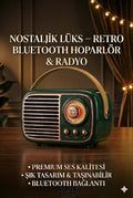 SONX Nostaljik Retro Bluetooth - FM Radyo, USB ve Bluetooth Kablosuz Hoparlör