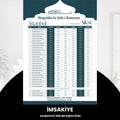 Ramazan İmsakiyesi - 300 Gr - A4 Boyut Kişiye Özel İsimli & Logolu 10 Adet Yeşil