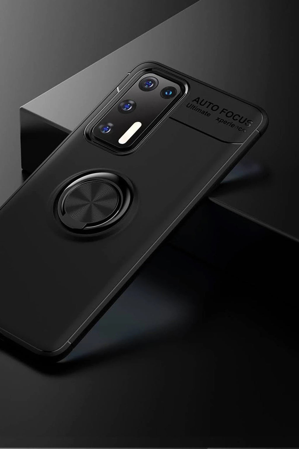 Mey İthalat® Huawei P40 Kılıf Range Yüzüklü Silikon - Siyah