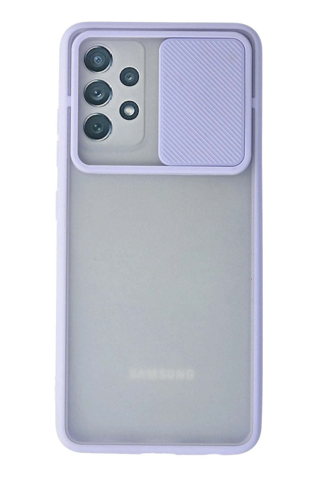 Mey İthalat® Samsung Galaxy A72 Kılıf Palm Buzlu Kamera Sürgülü Silikon - Lila