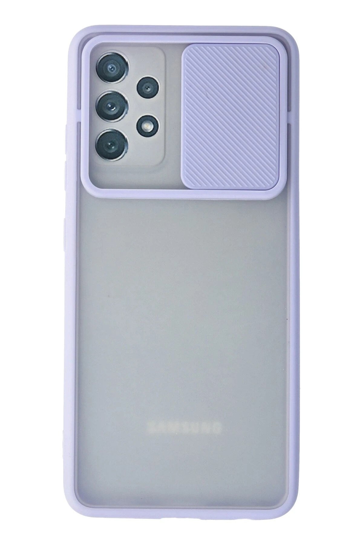 Mey İthalat® Samsung Galaxy A72 Kılıf Palm Buzlu Kamera Sürgülü Silikon - Lila