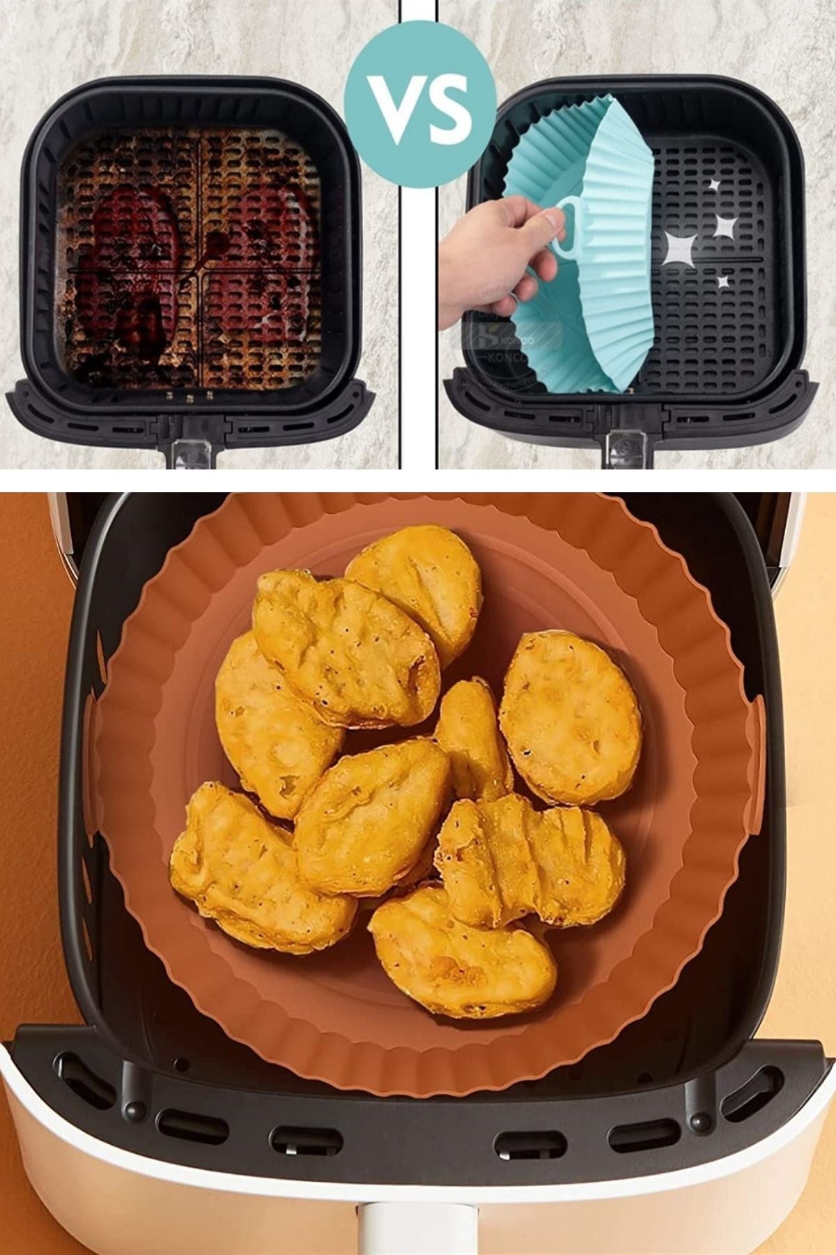 Renkli Isıya Dayanıklı Yıkanılabilir Silikon Fırın Ve Airfryer Yuvarlak Pişirme Matı 20 Cm