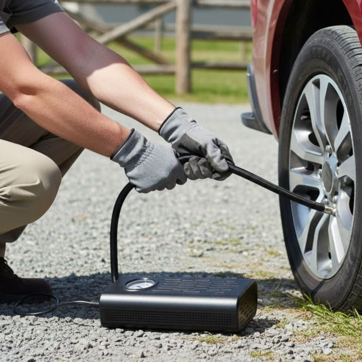 Taşınabilir Akülü Hava Kompresörü – 150 PSI 120W Elektrikli Lastik Şişirme Pompası, Araç, Motosiklet Bisiklet ve Toplar İçin