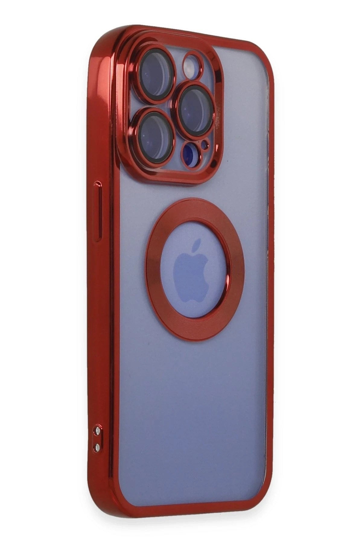 Mey İthalat® iPhone 15 Pro Max Kılıf Slot Silikon - Kırmızı