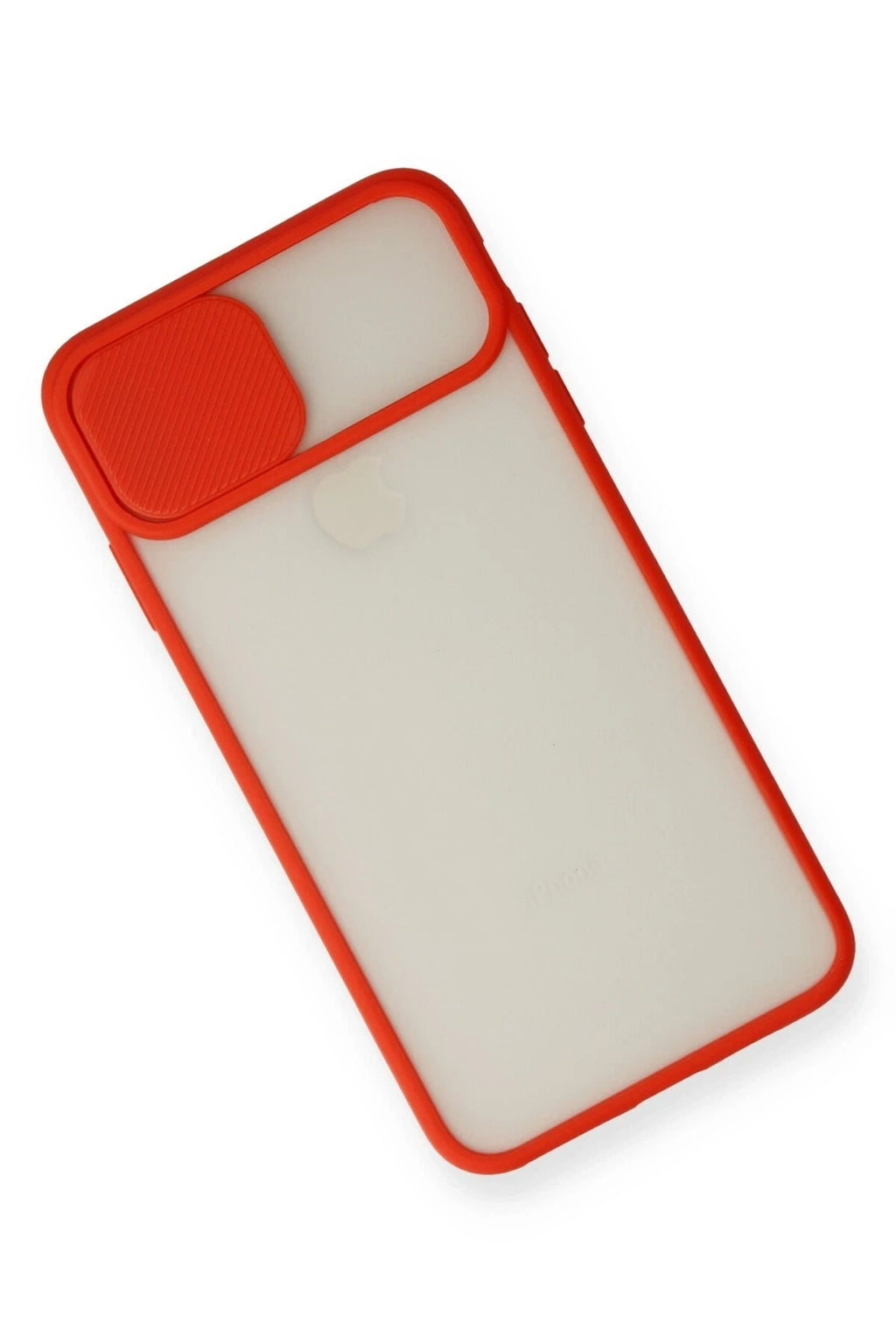 Mey İthalat® iPhone X Kılıf Palm Buzlu Kamera Sürgülü Silikon - Kırmızı