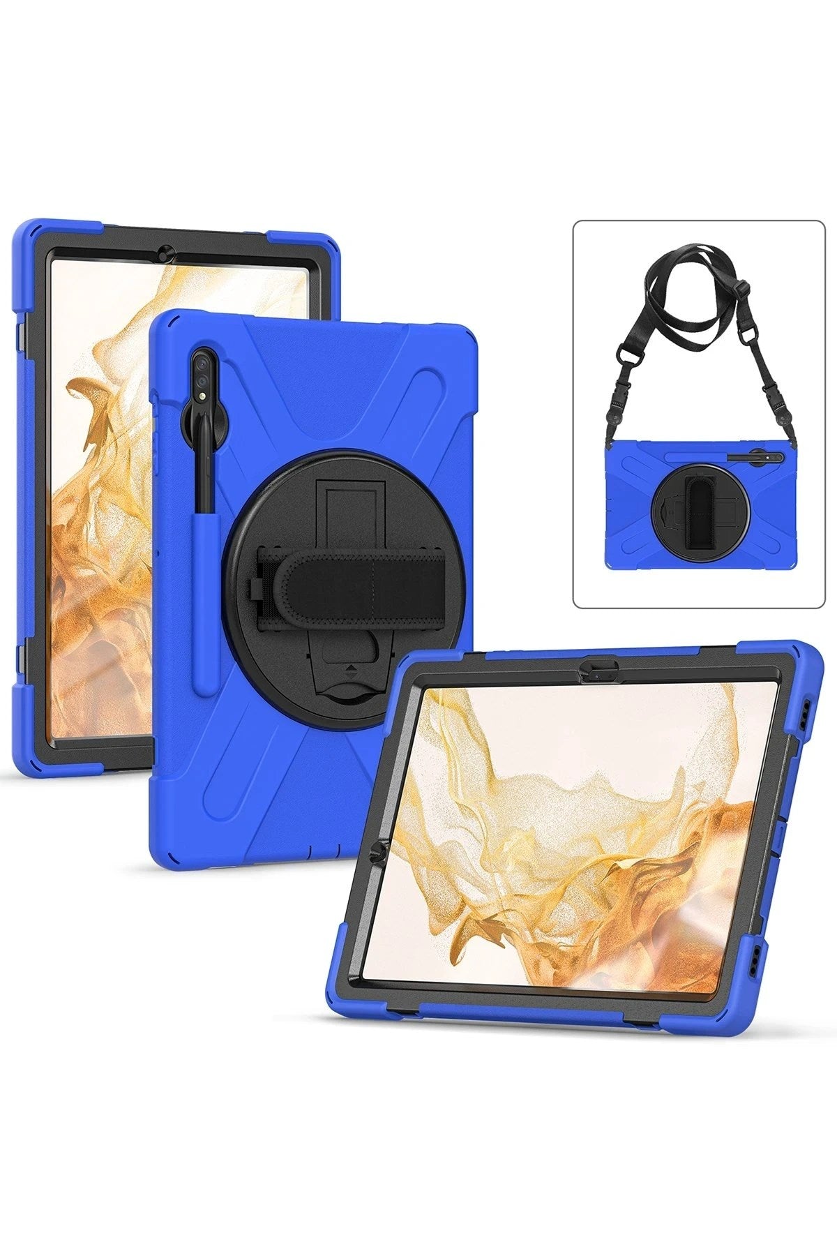 Mey İthalat® Samsung Galaxy T737 Tab S7 FE 12.4 Kılıf Amazing Tablet Kapak - Mavi