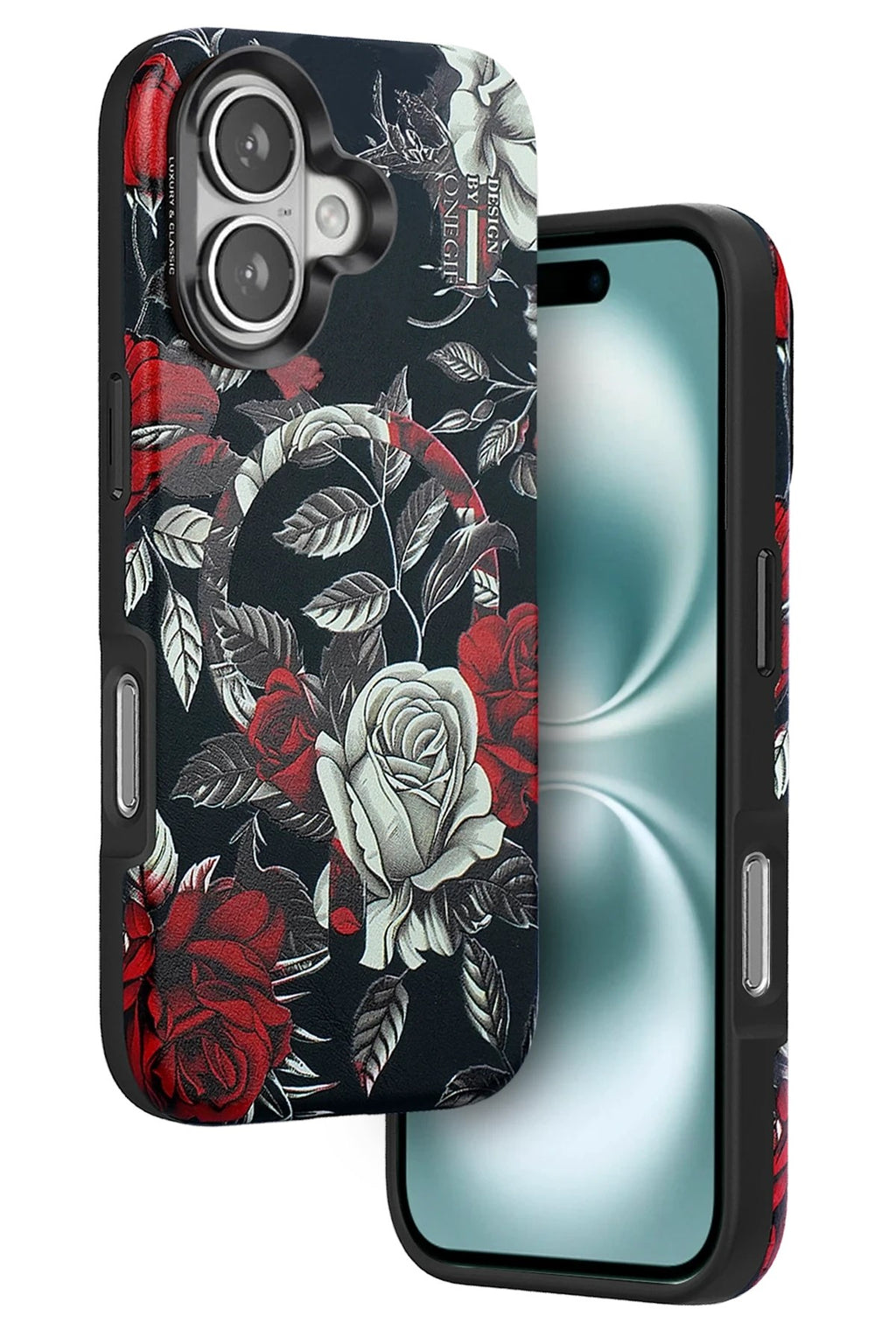 Mey İthalat® iPhone 16 Flower Series Magsafe Kapak - Siyah