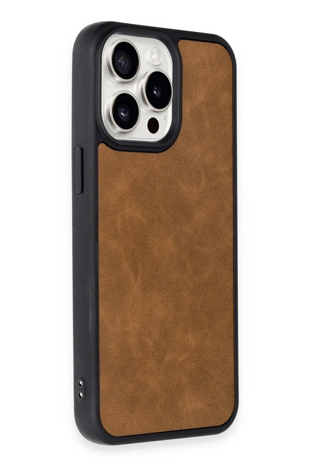 Mey İthalat® iPhone 15 Pro Max Kılıf Aras Deri Kapak - Taba