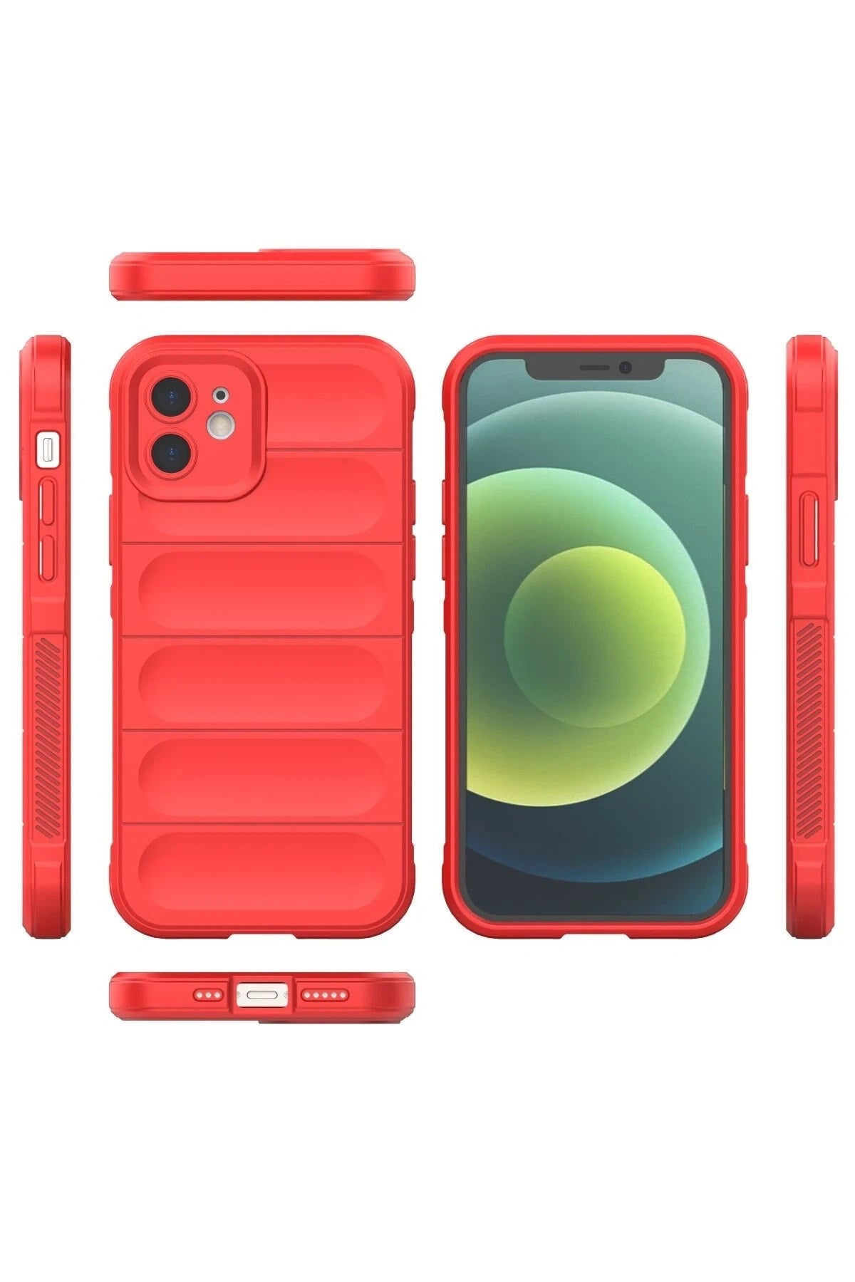 Mey İthalat® iPhone 12 Kılıf Optimum Silikon - Kırmızı