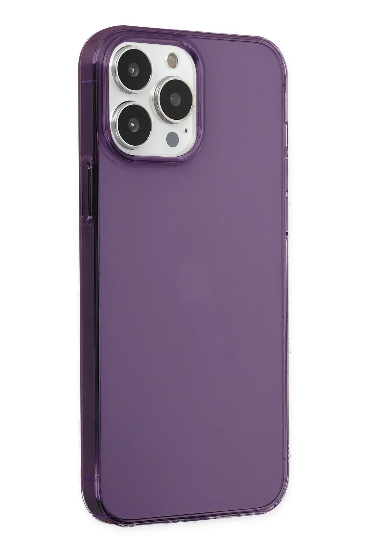 Mey İthalat® iPhone 14 Pro Max Kılıf Pc Sert Şeffaf Kapak - Mor