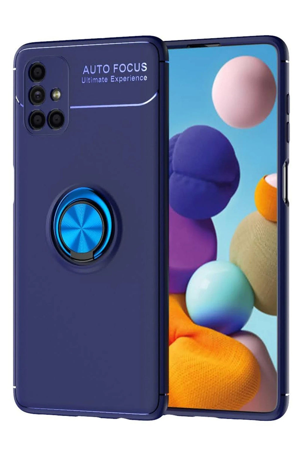 Mey İthalat® Samsung Galaxy M51 Kılıf Range Yüzüklü Silikon - Mavi