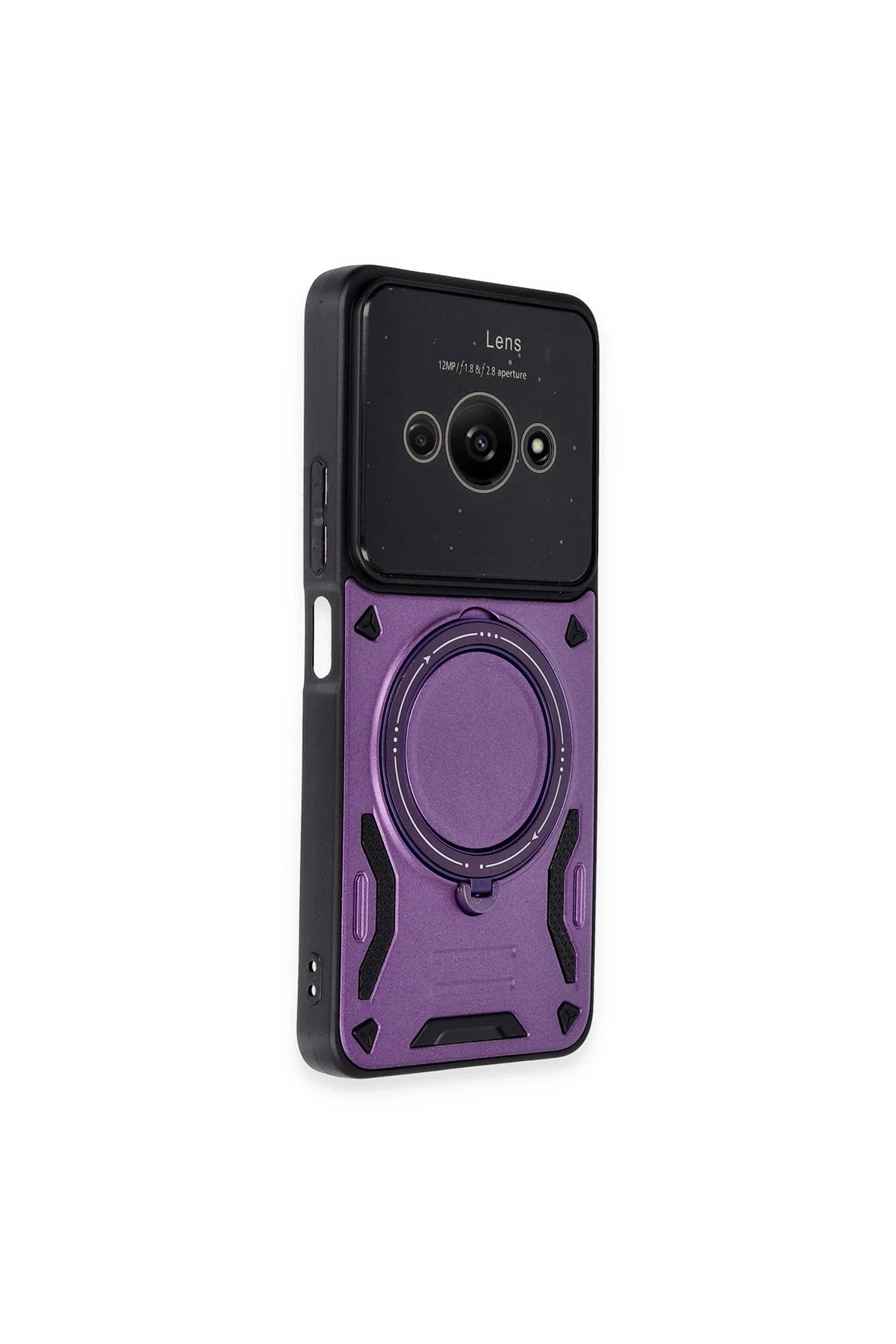 Mey İthalat® Poco C61 Kılıf Joy Lens Standlı Kapak - Mor