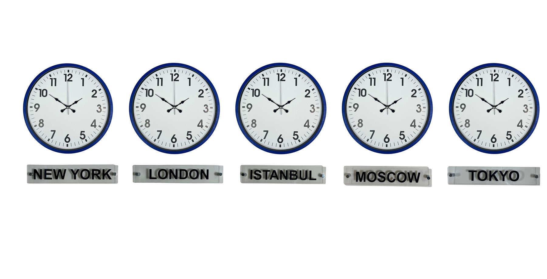Lacivert World Navy 36 Cm Tabelalı 5’li Saat Seti