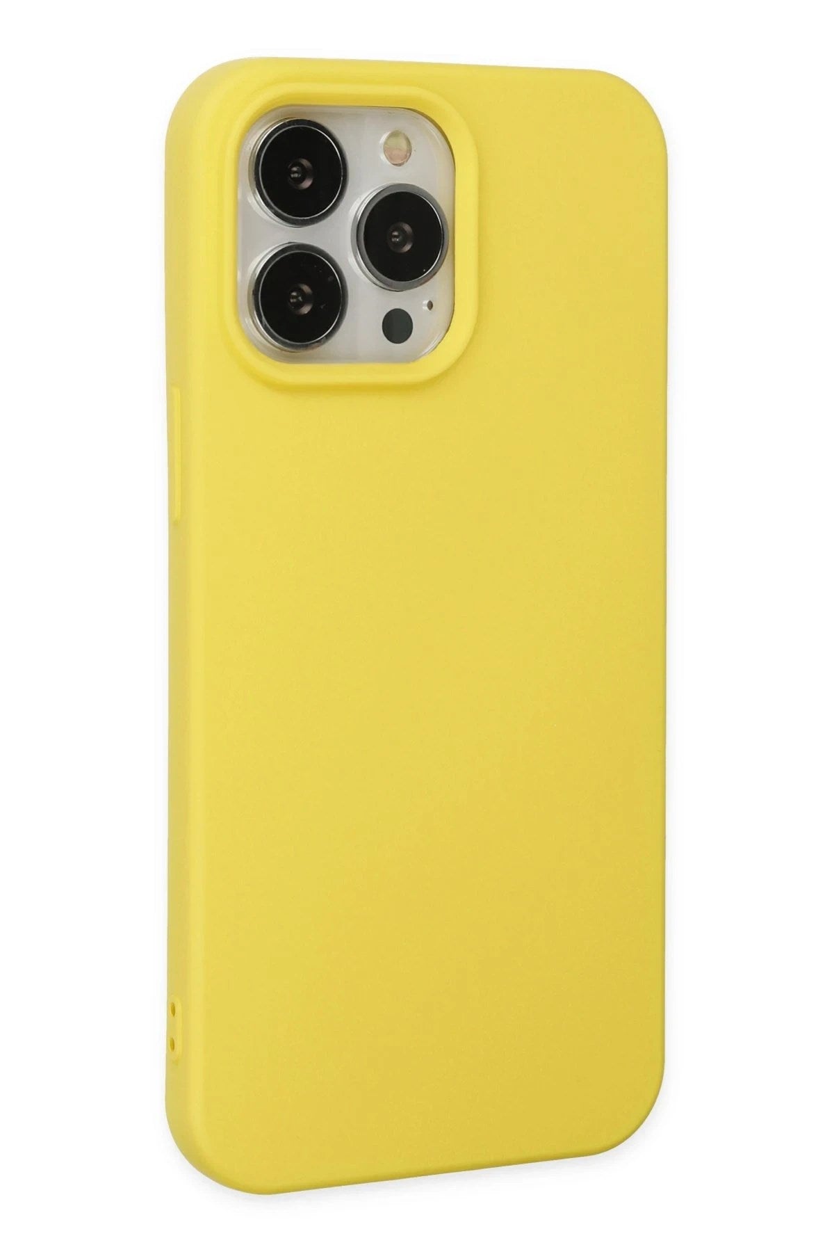 Mey İthalat® iPhone 14 Pro Max Kılıf Nano içi Kadife Silikon - Sarı