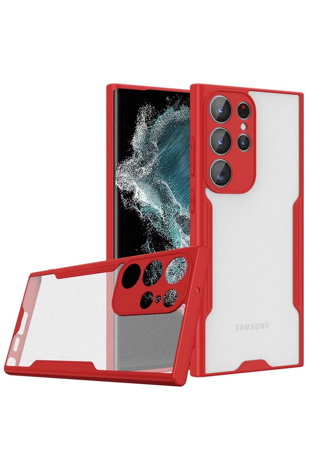 Mey İthalat® Samsung Galaxy S23 Ultra Kılıf Platin Silikon - Kırmızı