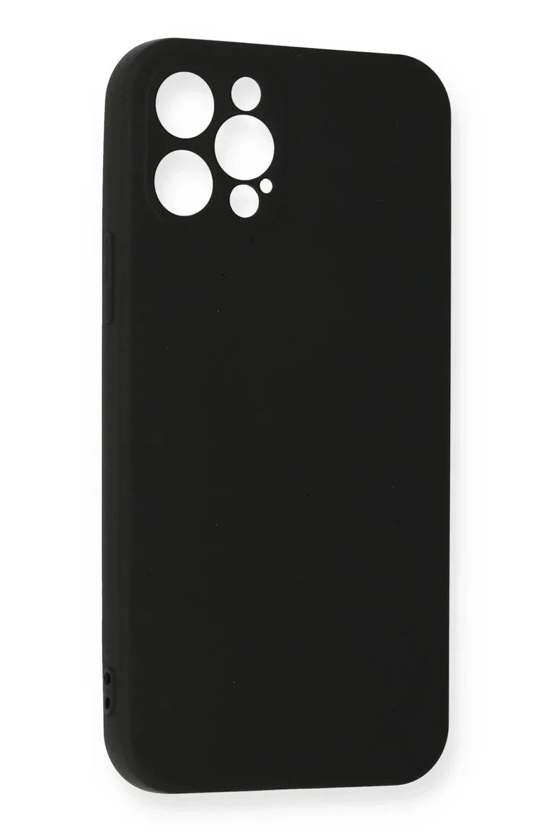 Mey İthalat® iPhone 12 Pro Max Kılıf Nano içi Kadife Silikon - Siyah